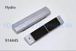 Aluminium klem blok L=120 mm met borstel